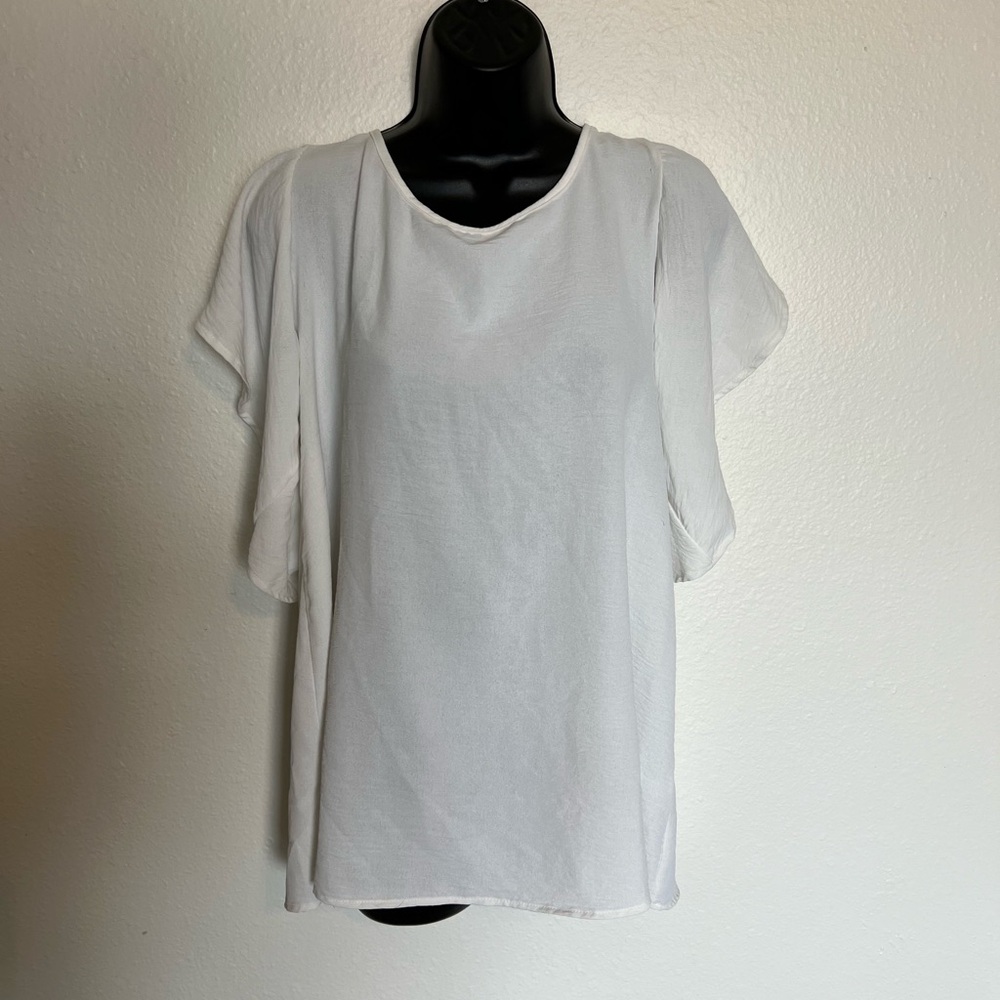 FSL Appeal White Open Back with Tie Blouse. Size M.